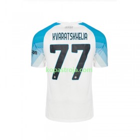 Billiga Fotbollströjor SSC Napoli Face Game Kvaratskhelia 77 Hemma tröja 2022/23 Kortärmad